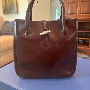 Longchamp Leather Top Handle Bag